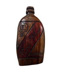 Wooden Handcarved Red Stripe Beer Wall Sign Man Cave‎ 11x5.5"